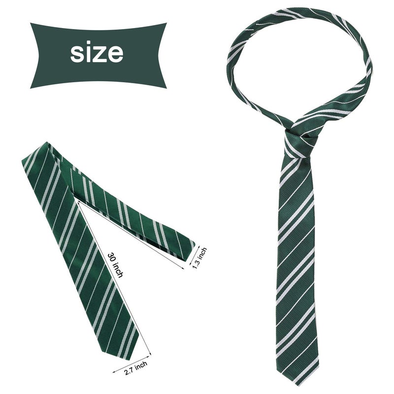 Funnlot Halloween Cosplay Tie Costume Accessory Green Necktie Tie for Pretend Party Dress Up Costume Hand-Made Necktie (Green) - Image 2